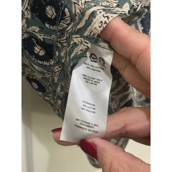 Sea New York Women's Green Floral Print Crew Neck Blouse Top Size 8 - Picture 8 of 10